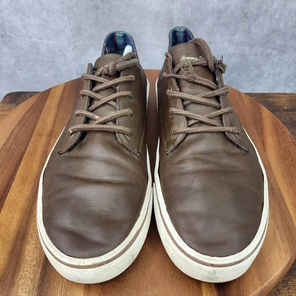 Tommy Bahama Sneakers Mens 12‎ D Brown Faux Leather Oxfords Comfort Shoes